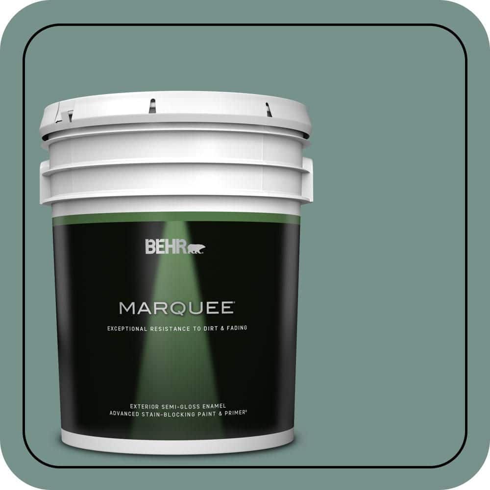 BEHR MARQUEE 5 gal. #S430-5 Longmeadow Semi-Gloss Enamel Exterior Paint & Primer