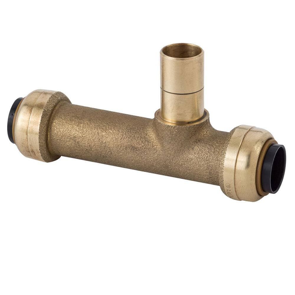 Tectite 1/2 in. Brass Push-To-Connect x Push-To-Connect x Copper Tube Size Adapter Slip Tee (3)