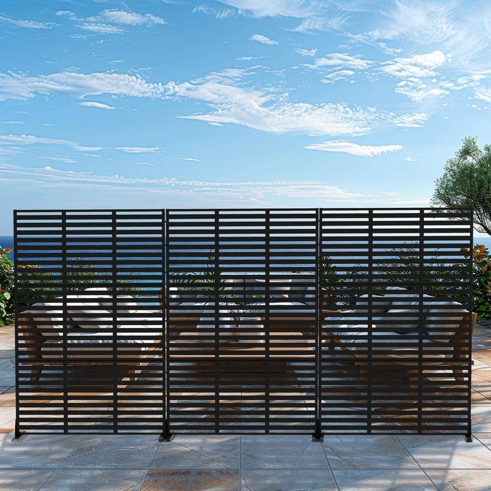 PexFix 72 in. 47 in. Outdoor Metal Galvanized Privacy Screen Fence Garden Panels (2)