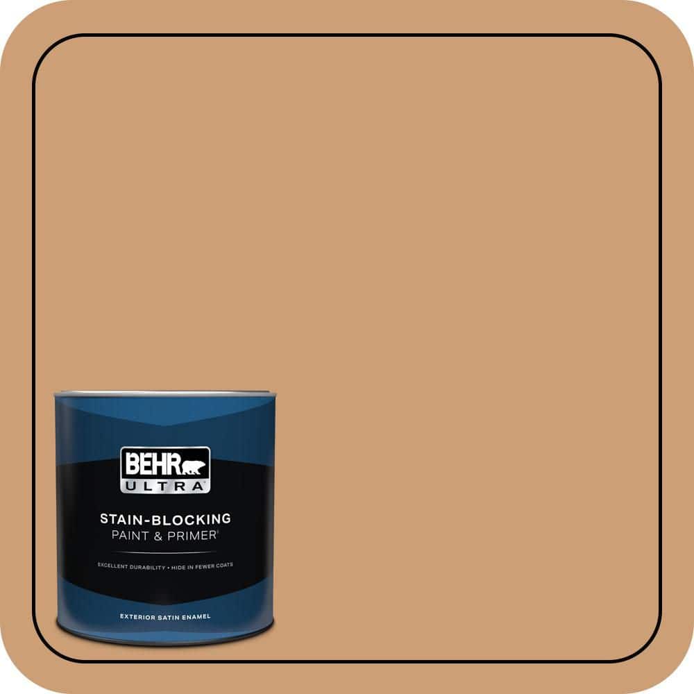 BEHR ULTRA 1 qt. #S250-4 Fresh Croissant Satin Enamel Exterior Paint & Primer