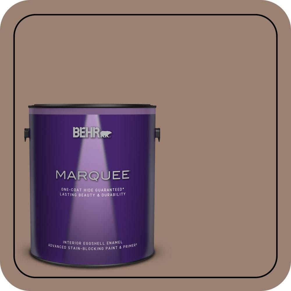 BEHR MARQUEE 1 gal. #N190-5 Frontier Brown One-Coat Hide Eggshell Enamel Interior Paint & Primer
