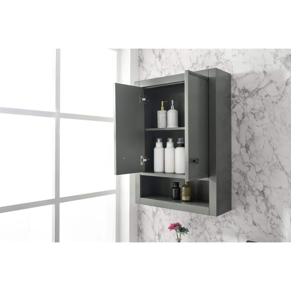 Unbranded Legion Furniture 24 in. W x 8 in. D x 33 in. H Bathroom Storage Wall Cabinet in Pewter Green (3)