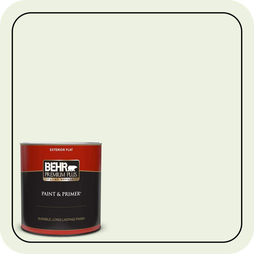 BEHR PREMIUM PLUS 1 qt. #P380-1 Magic Mint Flat Exterior Paint & Primer