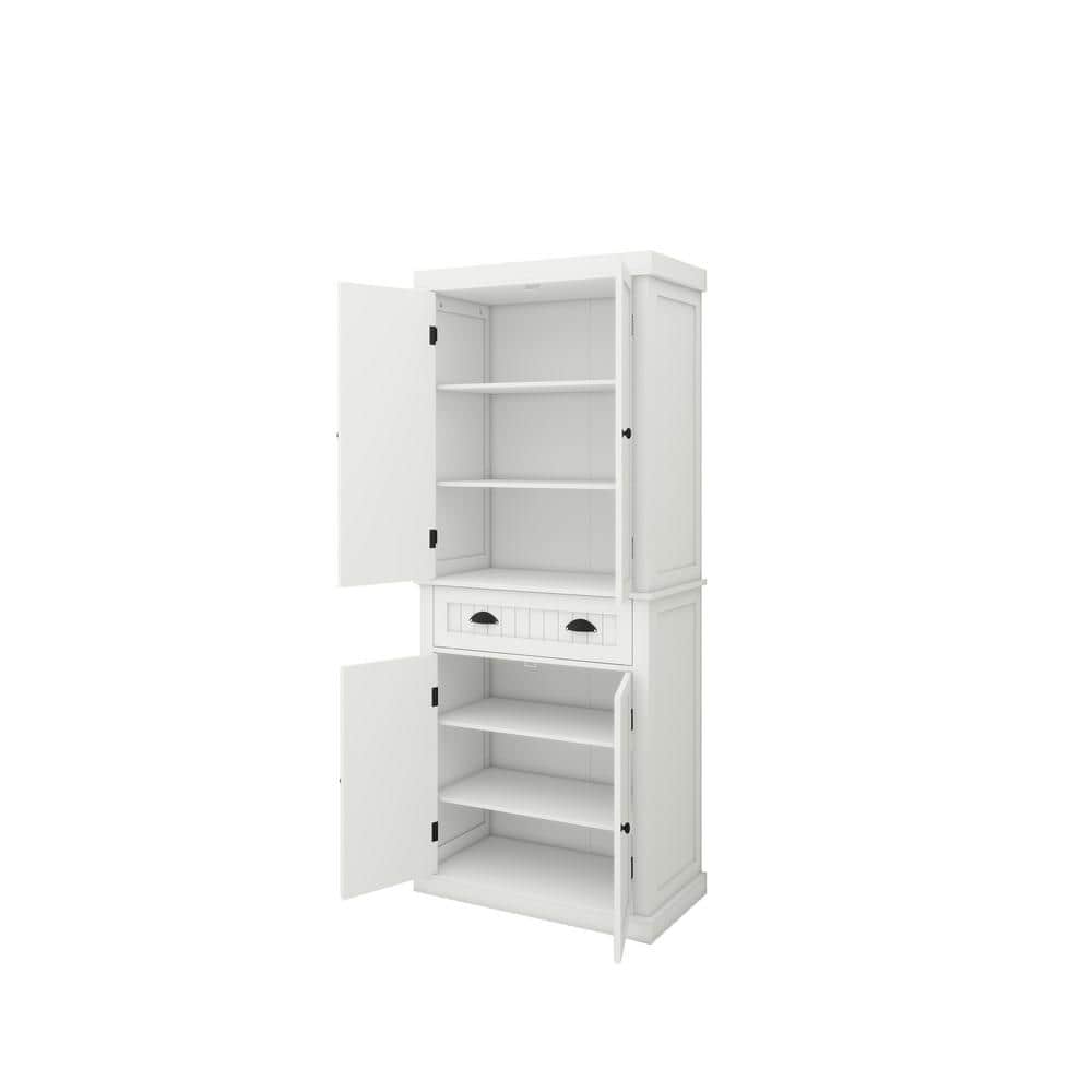 Unbranded 29.92 in. W x 15.75 in. D x 71.65 in. H Bathroom Storage Wall Cabinet in White with 4-Doors (3)