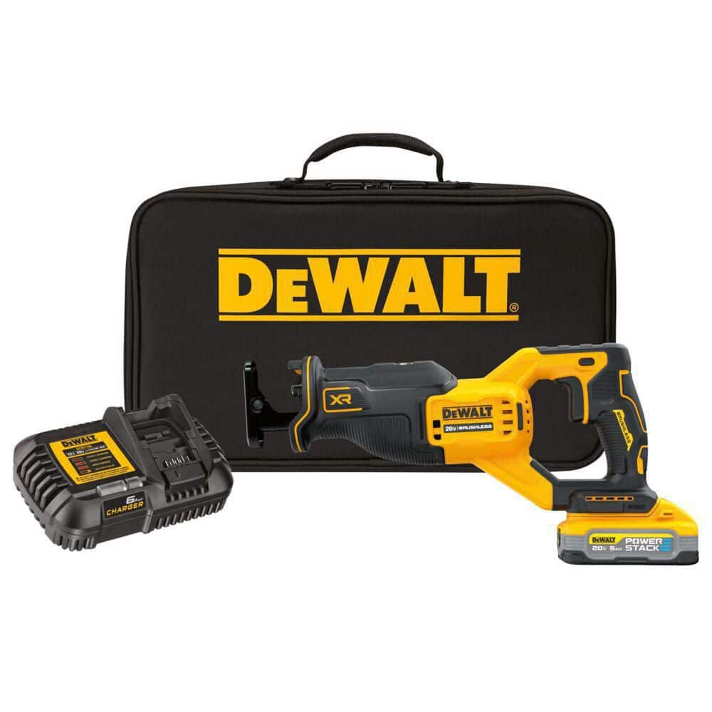 DEWALT 20V MAX Lithium-Ion Cordless Brushless Reciprocating Saw Kit with 5.0Ah POWERSTACK Battery and Charger (1)