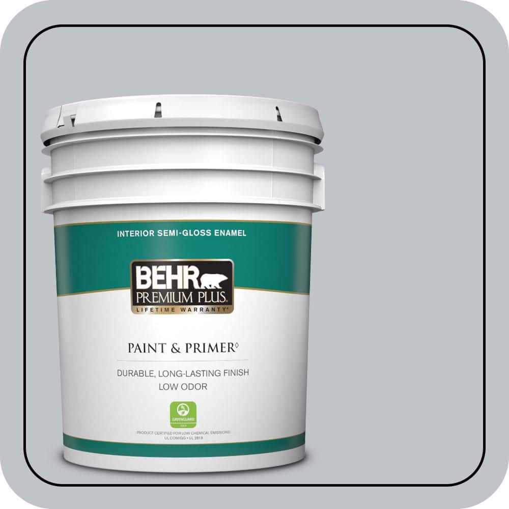 BEHR PREMIUM PLUS 5 gal. #N510-2 Galactic Tint Semi-Gloss Enamel Low Odor Interior Paint & Primer