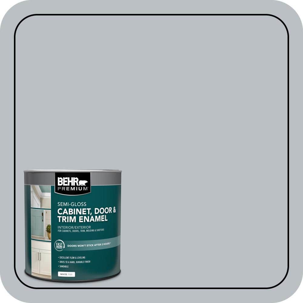 BEHR PREMIUM 1 qt. #750E-3 Skyline Steel Semi-Gloss Enamel Interior/Exterior Cabinet, Door & Trim Paint