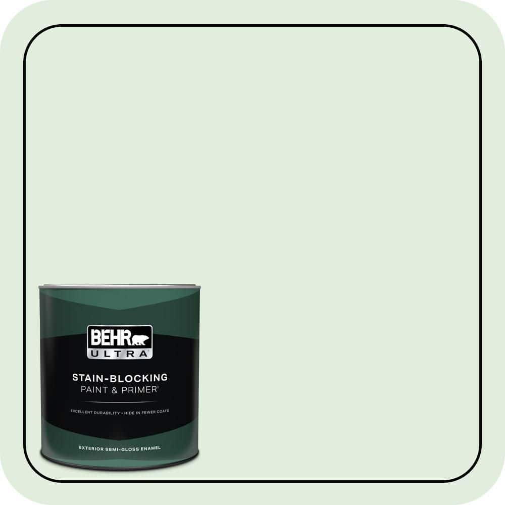 BEHR ULTRA 1 qt. #460C-2 Spearmint Stick Semi-Gloss Enamel Exterior Paint & Primer