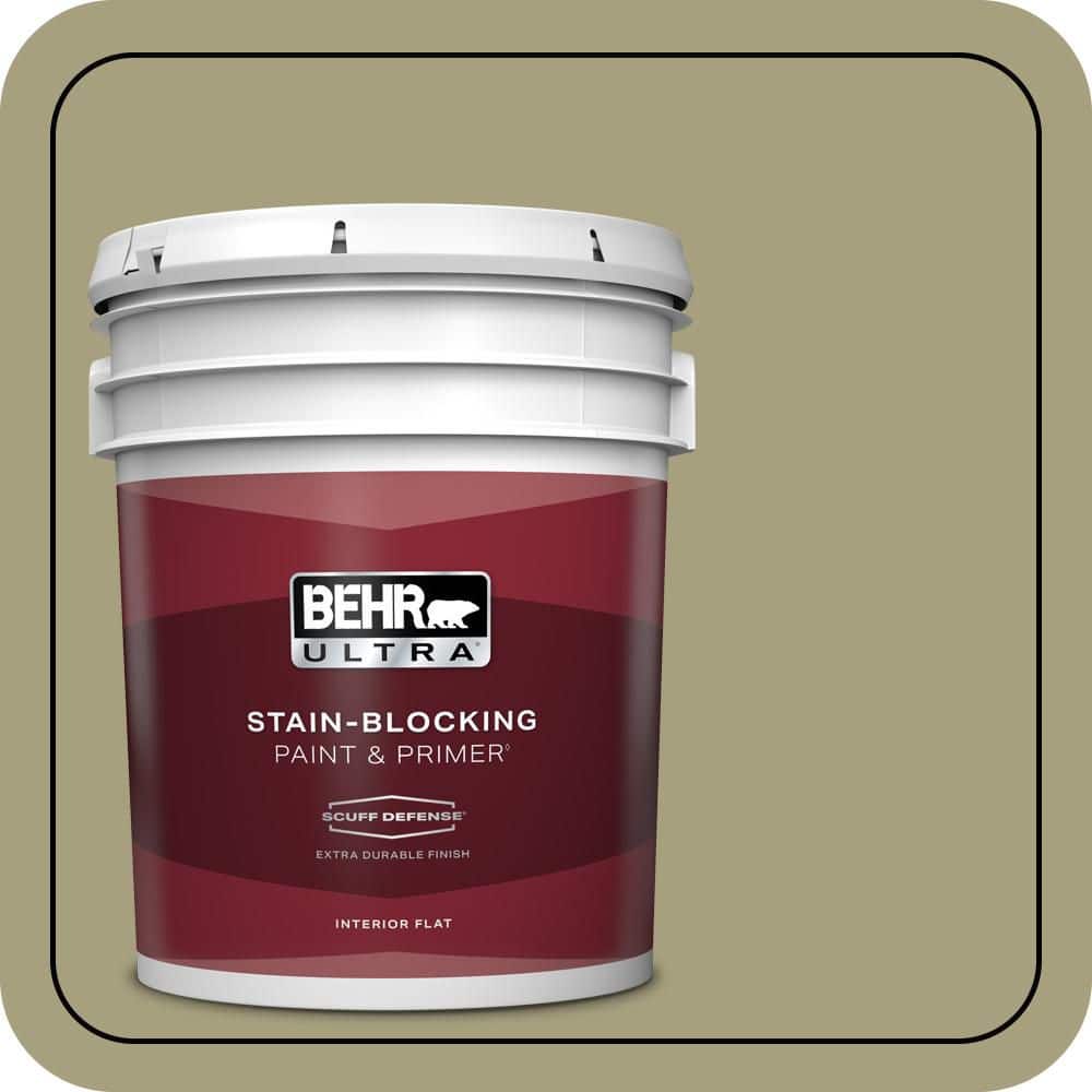 BEHR ULTRA 5 Gal. #S350-4A Dried Rosemary Extra Durable Flat Interior Paint and Primer