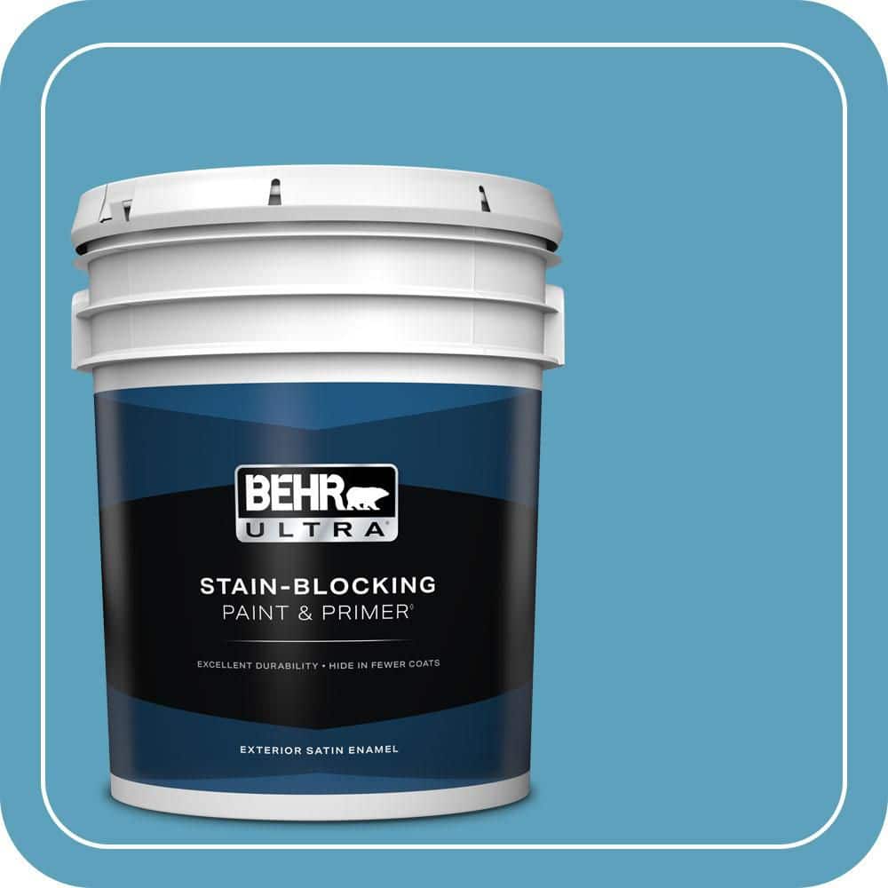 BEHR ULTRA 5 gal. #540D-5 Tropical Splash Satin Enamel Exterior Paint & Primer
