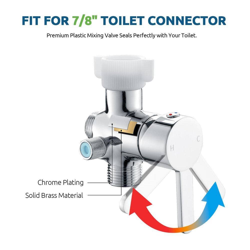 Anqtovp Hot and Cold Handheld Bidet Attachment for Toilet with Adjustable Pressure, Warm Water Spray, Easy Install Kit (2)