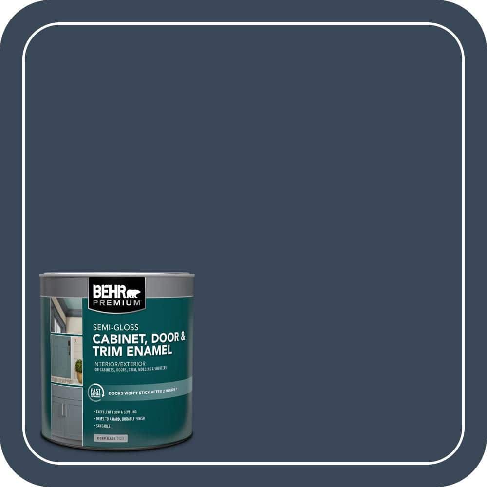 BEHR PREMIUM 1 qt. #570F-7 Midnight Dream Semi-Gloss Enamel Interior/Exterior Cabinet, Door & Trim Paint