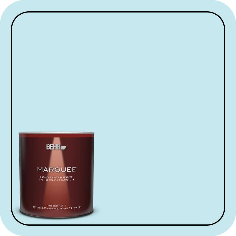 BEHR MARQUEE 1 qt. #P480-1 Niagara Mist Matte Interior Paint & Primer