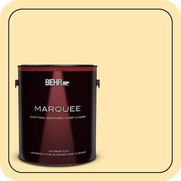 BEHR MARQUEE 1 gal. #P280-2 Gold Thread Flat Exterior Paint & Primer (2)