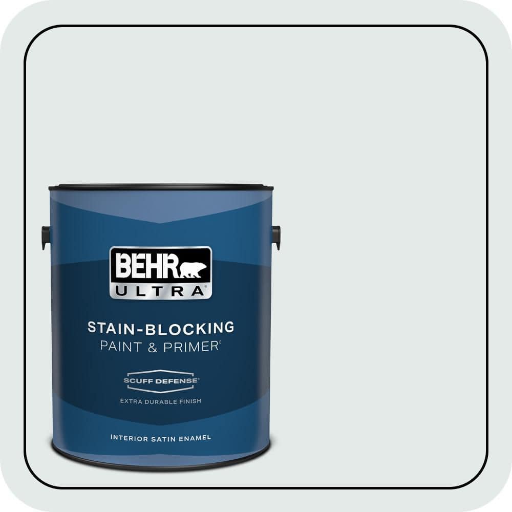 BEHR ULTRA 1 gal. #PWN-27 Blue Opal Extra Durable Satin Enamel Interior Paint & Primer