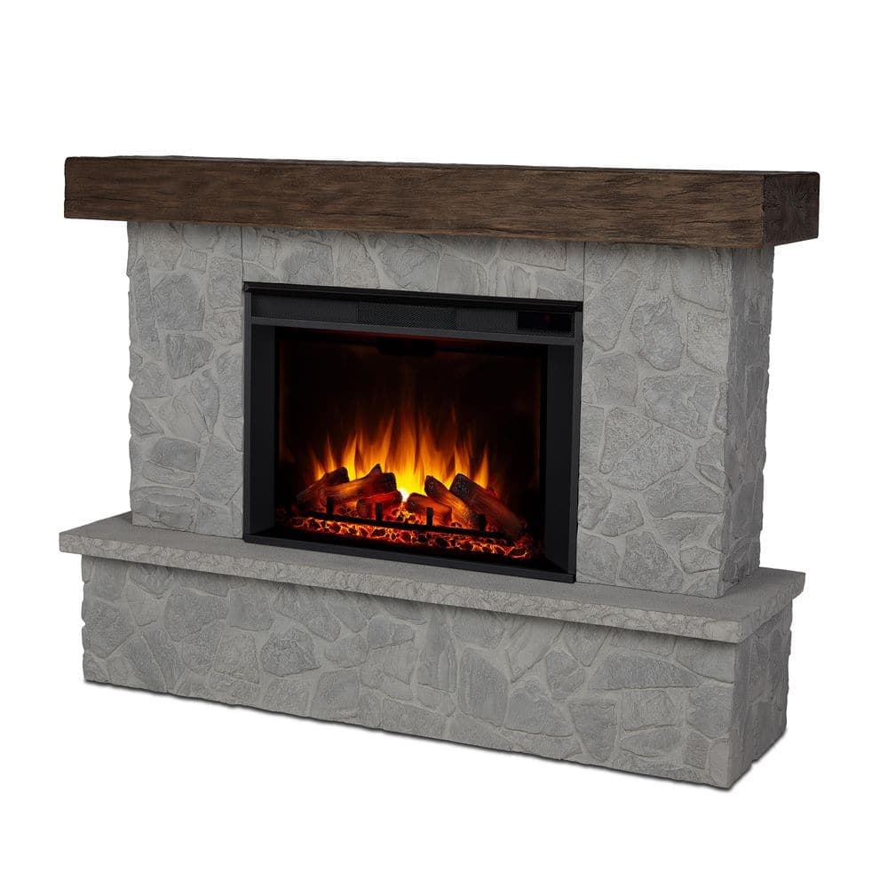 Real Flame Odette 64 in. Freestanding Grand Electric Fireplace in Glacier Stone (3)