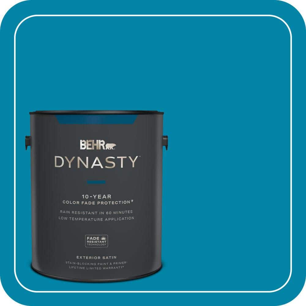 BEHR DYNASTY 1 gal. #MQ4-53 Tibetan Turquoise Satin Enamel Exterior Stain-Blocking Paint & Primer