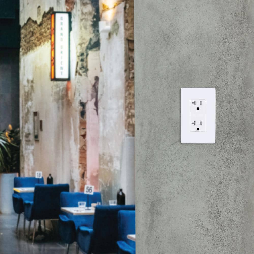 Faith Decorator Receptacle 20 Amp 125-Volt Tamper-Resistant NEMA5-20R Commercial Grade Duplex Outlet, White (10-Pack) (2)