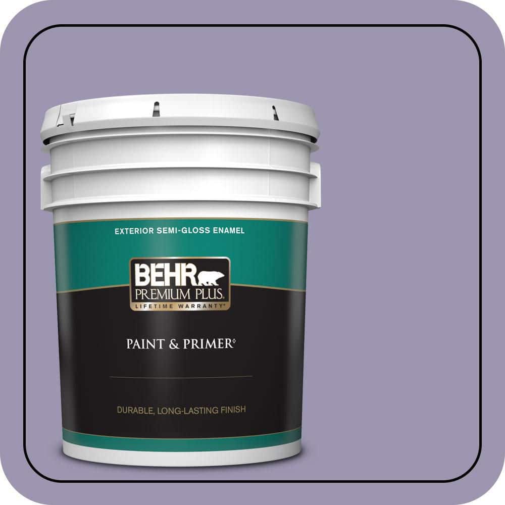 BEHR PREMIUM PLUS 5 gal. #S570-4 Night Music Semi-Gloss Enamel Exterior Paint & Primer