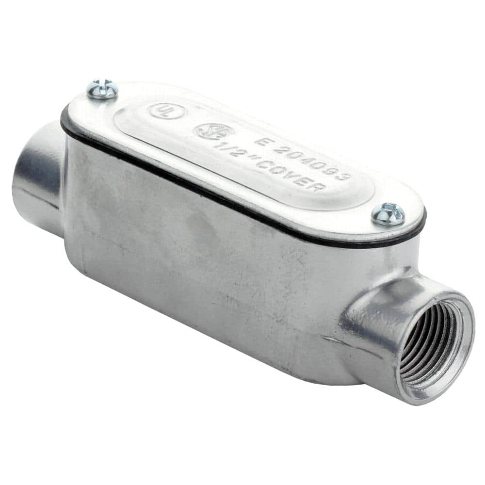 Commercial Electric 1/2 in. Rigid Metal Conduit (RMC) Threaded Conduit Body with Stamped Cover (Type C) (1)