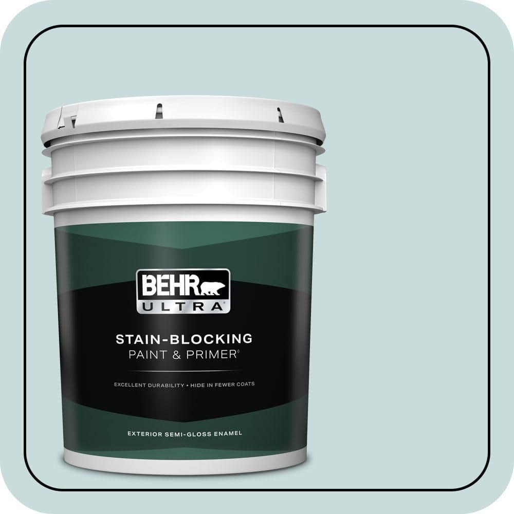 BEHR ULTRA 5 gal. #S440-1 Sunken Pool Semi-Gloss Enamel Exterior Paint & Primer
