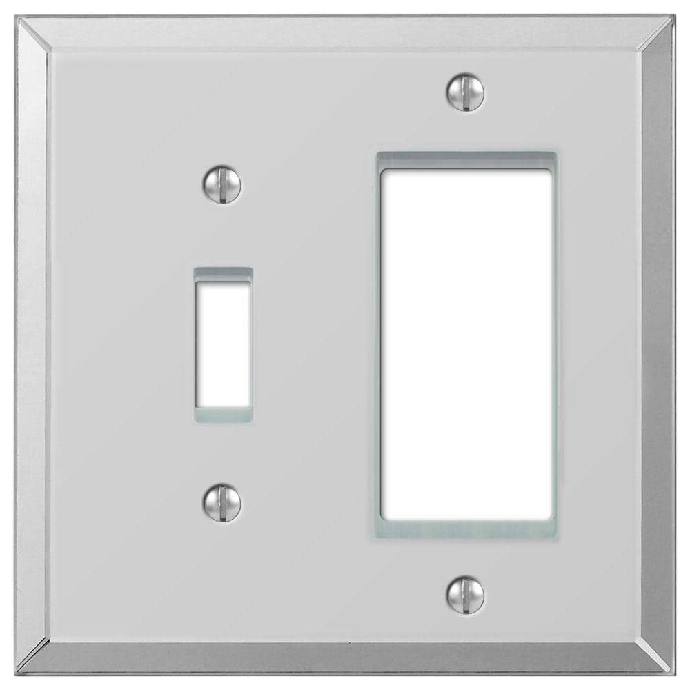 AMERELLE 2-Gang 1-Toggle and 1-Rocker Acrylic Wall Plate-Polished Mirror