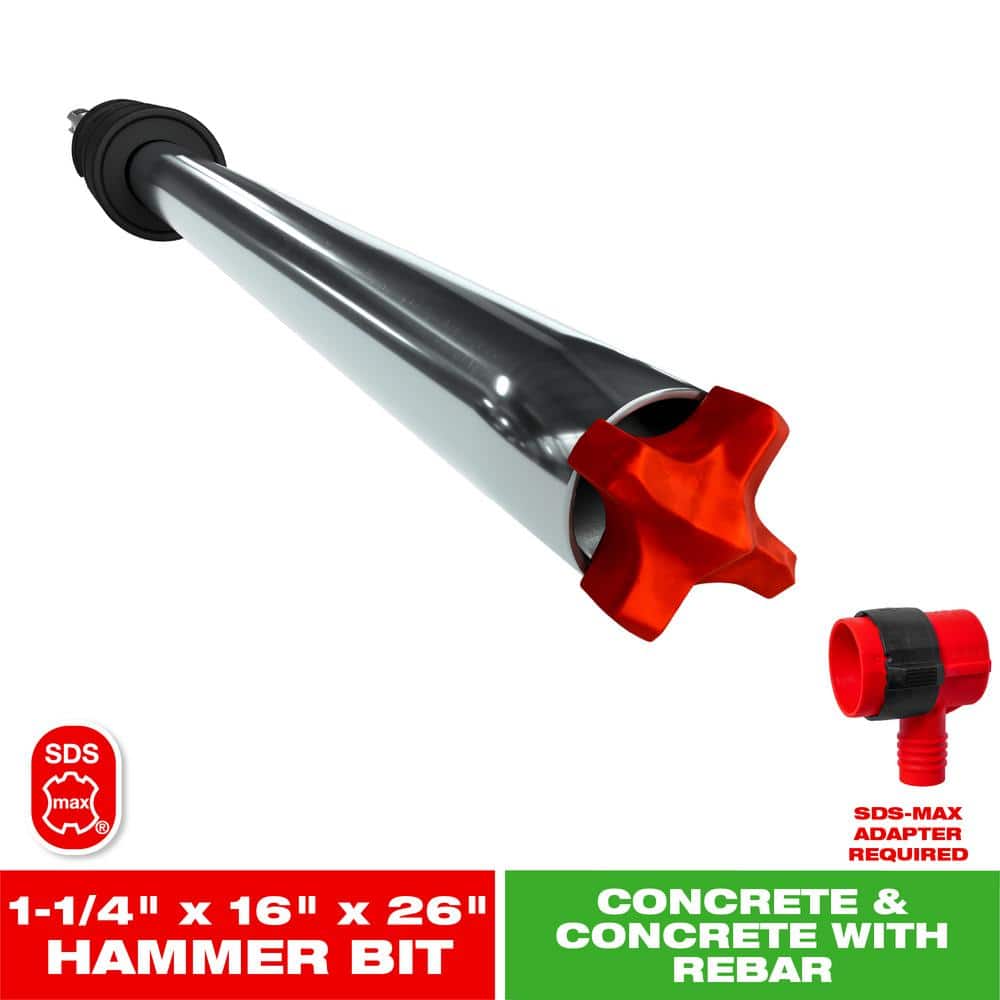 DIABLO AMPED Rebar Demon 1-1/4 in. x 16 in. x 26 in. SDS-Max 4-Cutter Full Carbide Head Dust Extraction Hammer Drill Bit (1)