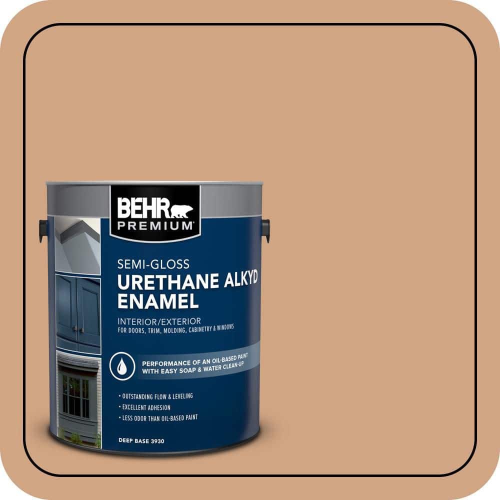 BEHR PREMIUM 1 gal. #260F-4 Sunset Beige Urethane Alkyd Semi-Gloss Enamel Interior/Exterior Paint