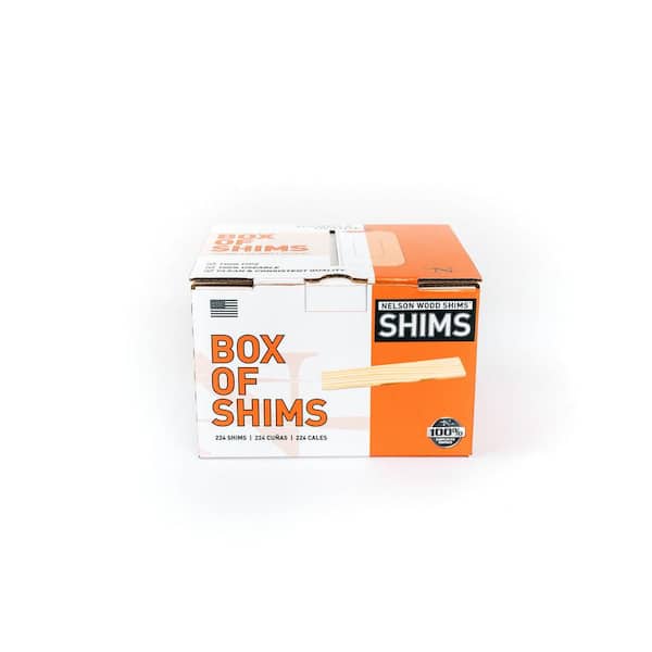 Nelson Wood Shims 8 in. Bulk Box of Pine Shims (224 Shims Per Box)