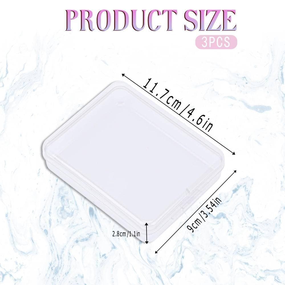 Unbranded Three-Piece Portable Cotton Ball and Swab Organizer for Bathroom Vanity Jars 4.6 x 3.54 x 1.10 in Set (2)
