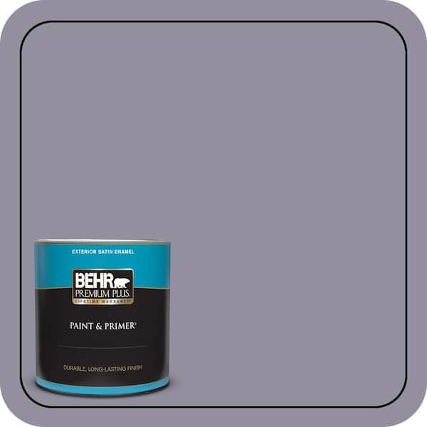 BEHR PREMIUM PLUS 1 qt. #N560-4 Evening in Paris Satin Enamel Exterior Paint & Primer (2)