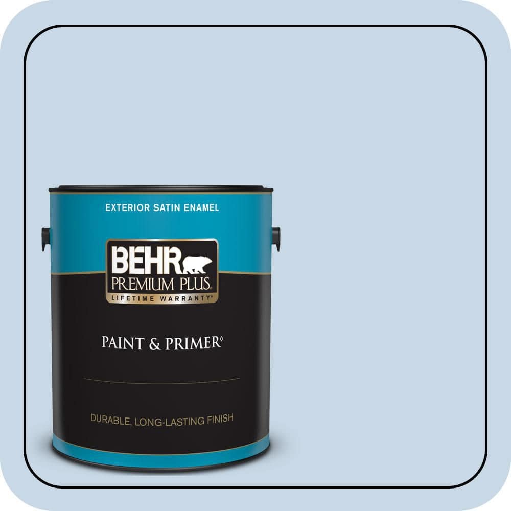 BEHR PREMIUM PLUS 1 gal. #580C-2 Lively Tune Satin Enamel Exterior Paint & Primer