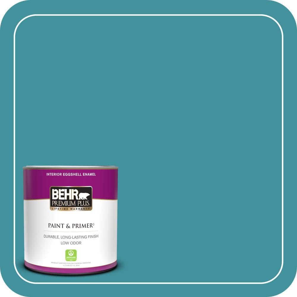 BEHR PREMIUM PLUS #520D-6 Lagoon Enamel Low Odor & Primer (1)