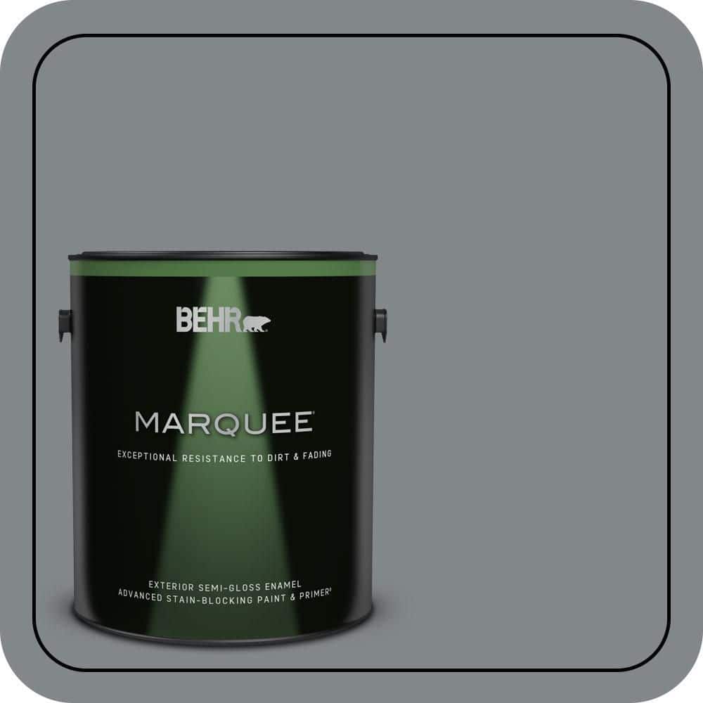 BEHR MARQUEE 1 gal. #N500-5 Magnetic Gray color Semi-Gloss Enamel Exterior Paint & Primer