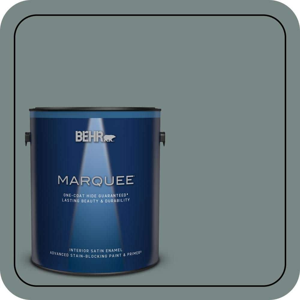 BEHR MARQUEE 1 gal. #PPU12-16 Juniper Ash One-Coat Hide Satin Enamel Interior Paint & Primer (1)