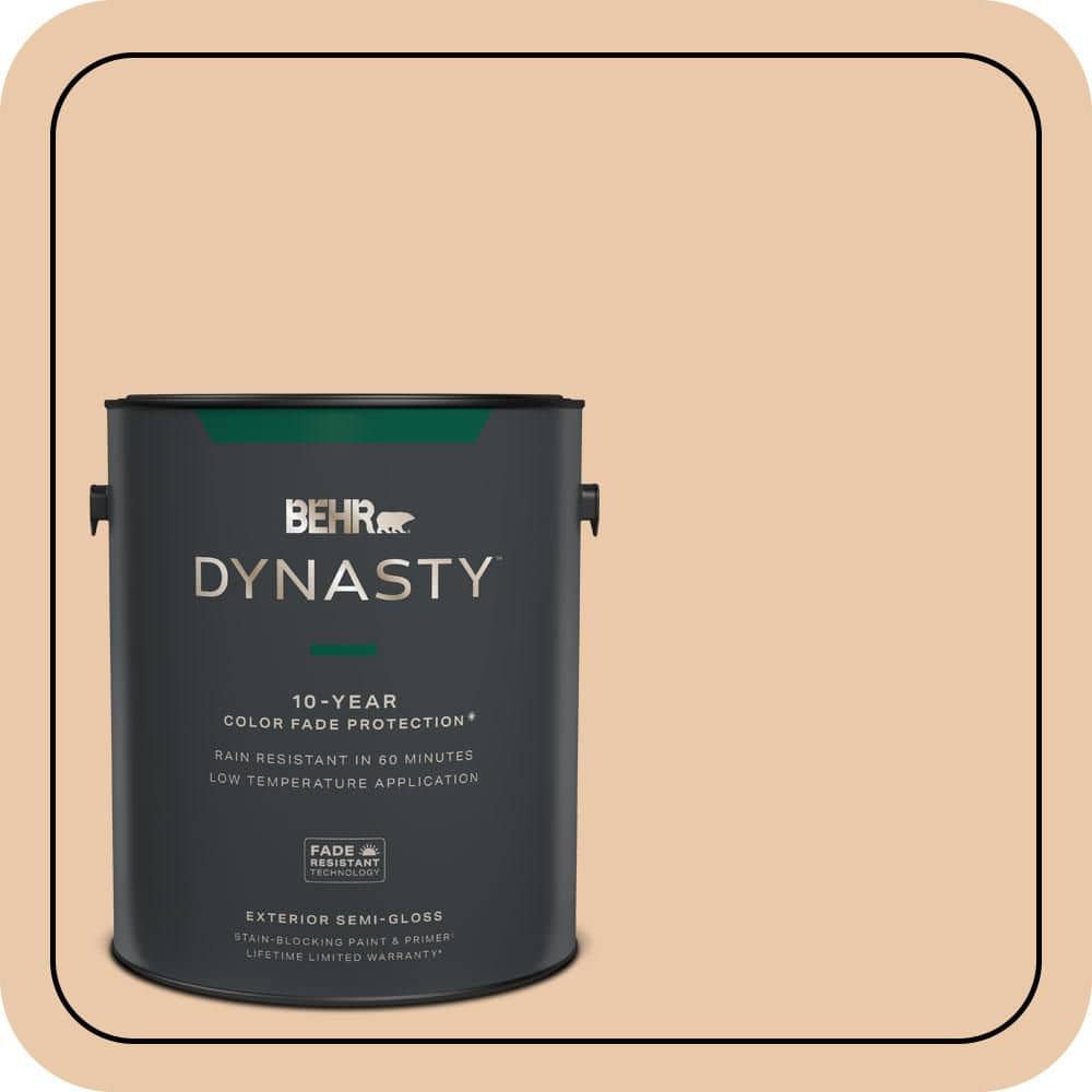 BEHR DYNASTY 1 gal. #S250-2 Almond Biscuit Semi-Gloss Exterior Stain-Blocking Paint & Primer