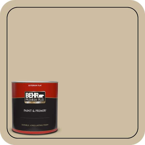 BEHR PREMIUM PLUS 1 qt. #PPU8-10 Rye Bread Flat Exterior Paint & Primer (2)