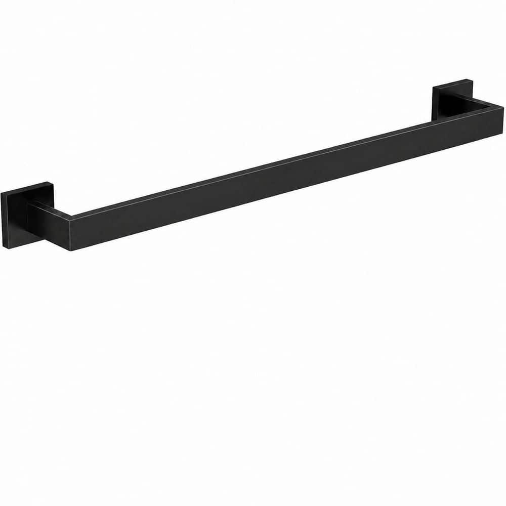 KHKFY 24 in. Towel Bar for Bathroom Wall Mount, 304 Stainless Steel, Matte Black Finish, 2.16 in. Deep Rustproof (1)