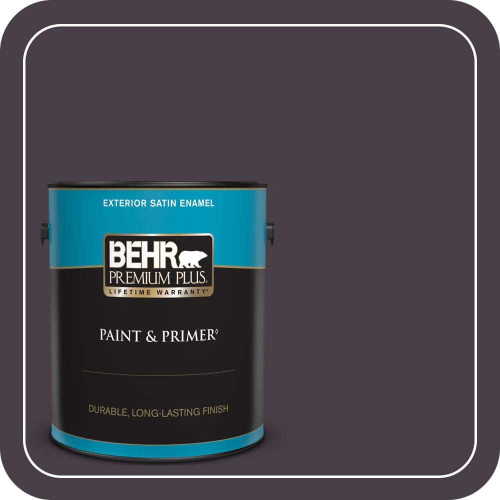 BEHR PREMIUM PLUS 1 gal. #PPU17-20 Eclectic Purple Satin Enamel Exterior Paint & Primer