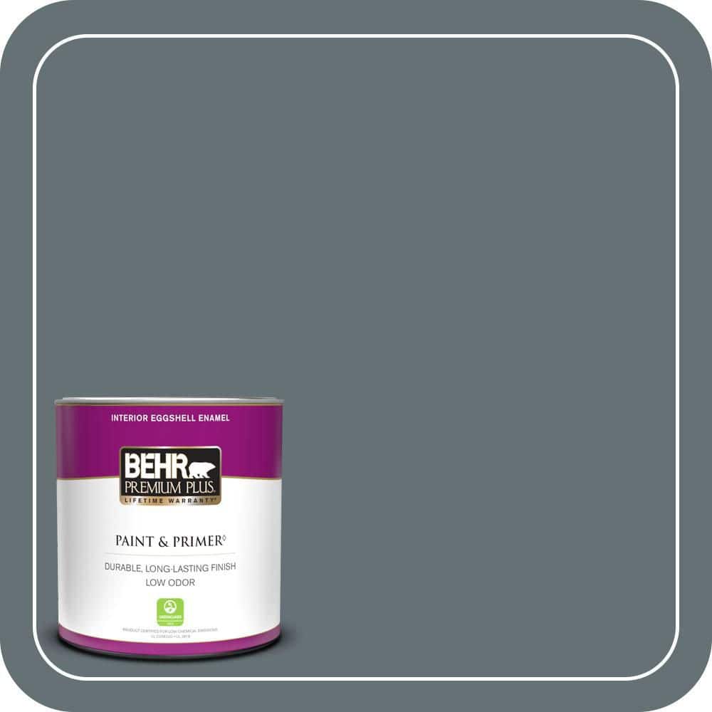 BEHR PREMIUM PLUS 1 qt. #740F-5 Myth Eggshell Enamel Low Odor Interior Paint & Primer (1)