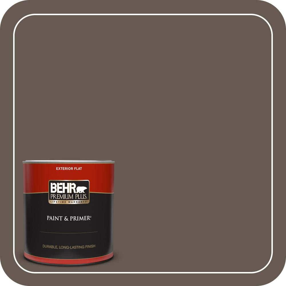 BEHR PREMIUM PLUS 1 qt. #N200-7 Underground Flat Exterior Paint & Primer