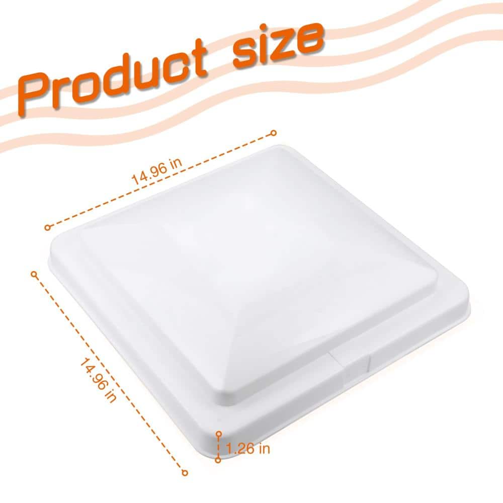 Unbranded 14 in RV Roof Vent Lid Universal Trailer Camper Motorhome Ceiling Vent Cover Square Skylight (3)
