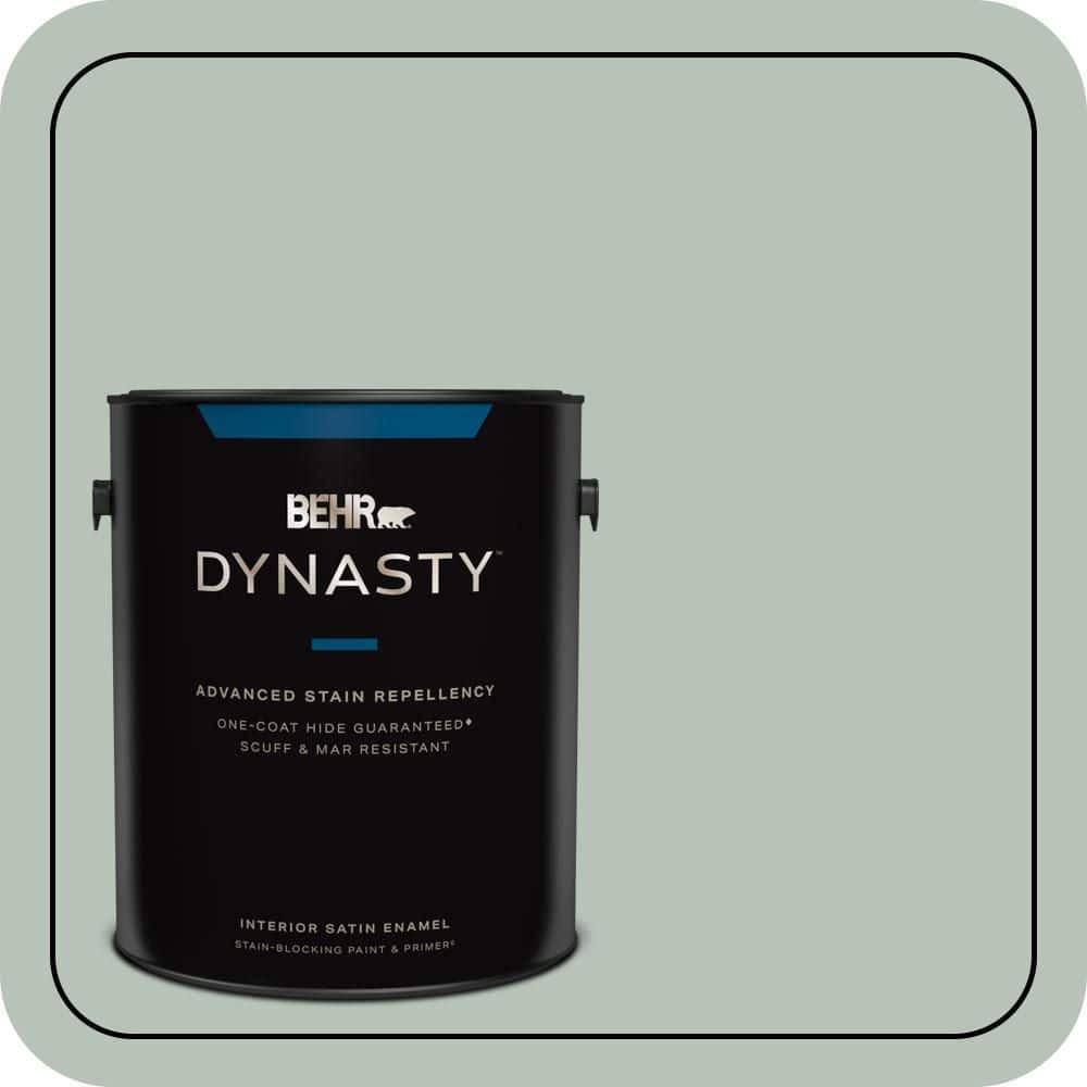 BEHR DYNASTY 1 gal. #MQ6-18 Recycled Glass One-Coat Hide Satin Enamel Stain-Blocking Interior Paint and Primer