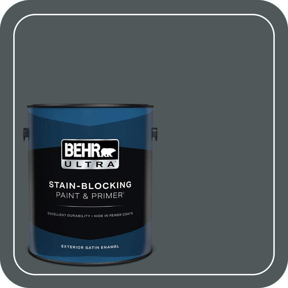 BEHR ULTRA 1 gal. #N440-7 Midnight in NY Satin Enamel Exterior Paint & Primer