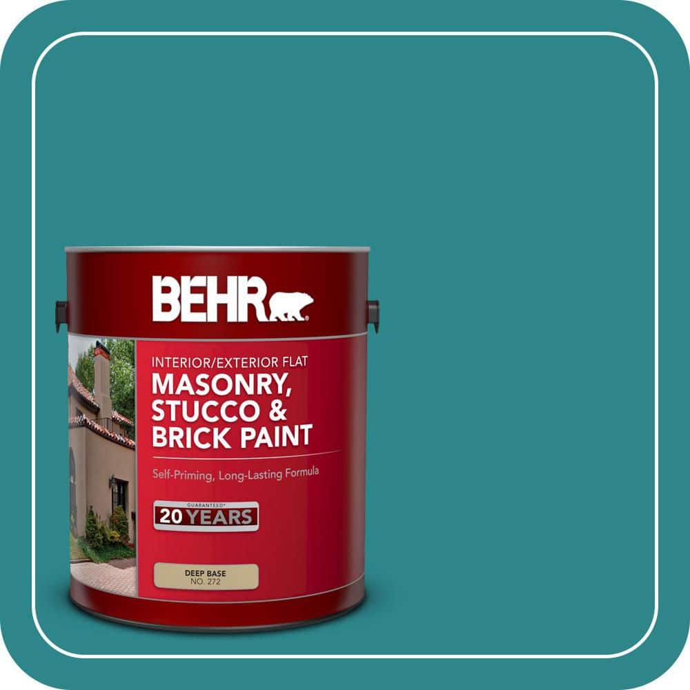 BEHR 1 gal. #M460-6 Thai Teal Flat Interior/Exterior Masonry, Stucco and Brick Paint (1)