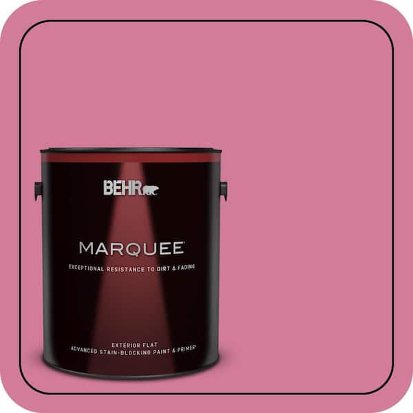 BEHR MARQUEE 1 gal. #P130-5 Little Bow Pink Flat Exterior Paint & Primer (2)