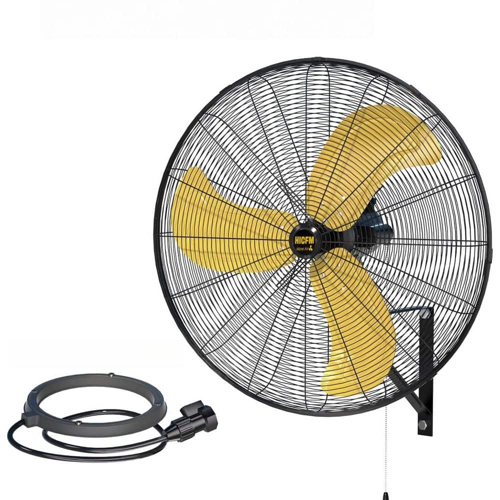 Atemomen 30 in. Black Outdoor Misting Wall Fan - 3 Speeds, 80° Oscillation, IP44 Waterproof, UL Listed for Commercial/Warehouse (1)