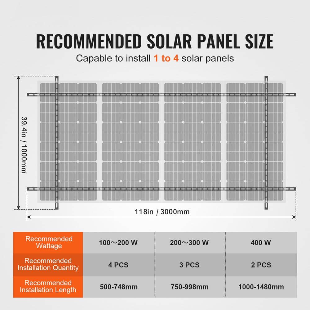 SVOPES 30°-60° Adjustable Solar Panel Mounting Brackets, Carbon Steel Solar Stand for 1-4 Panels, Ground Mount for Farms, RVs (2)