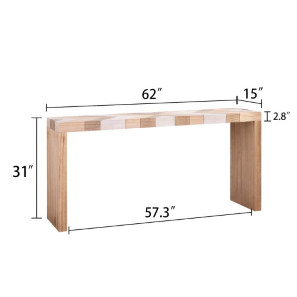 Unbranded 62 in. W x 15 in. D x 31 in. H Bathroom Brown Linen Cabinet (2)
