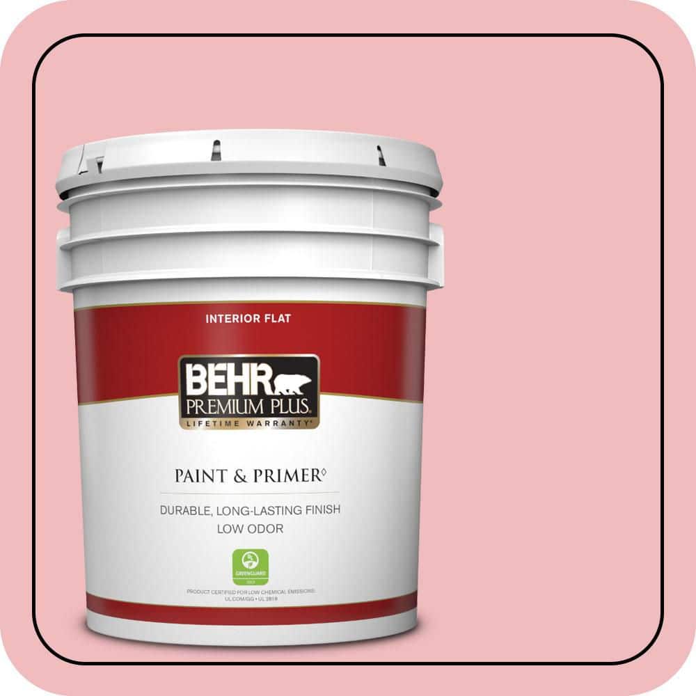 BEHR PREMIUM PLUS 5 gal. #P160-2 Blush Rush Flat Low Odor Interior Paint & Primer